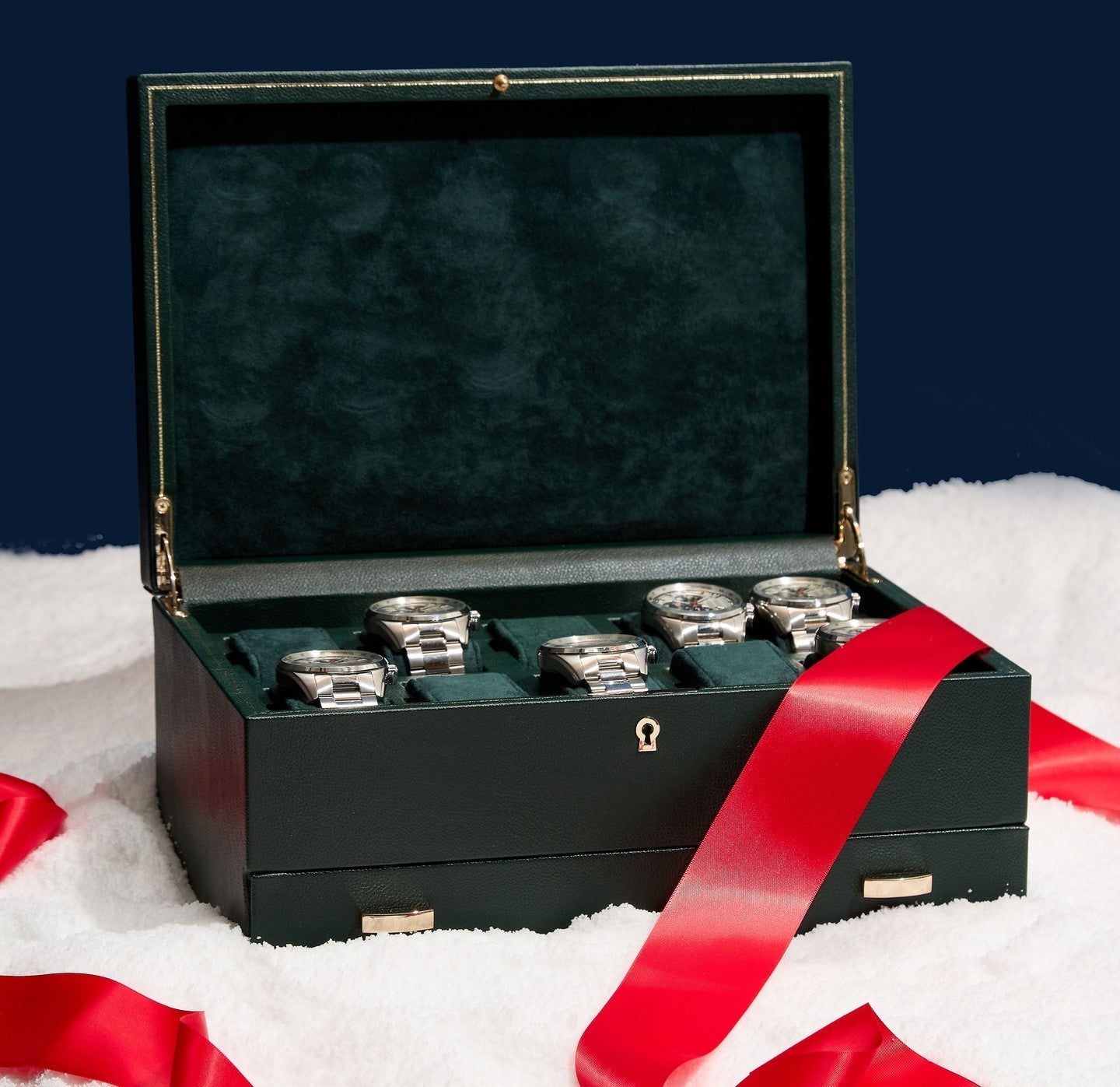 Boîte à montre homme en cuir et velours – coffret cadeau raffiné