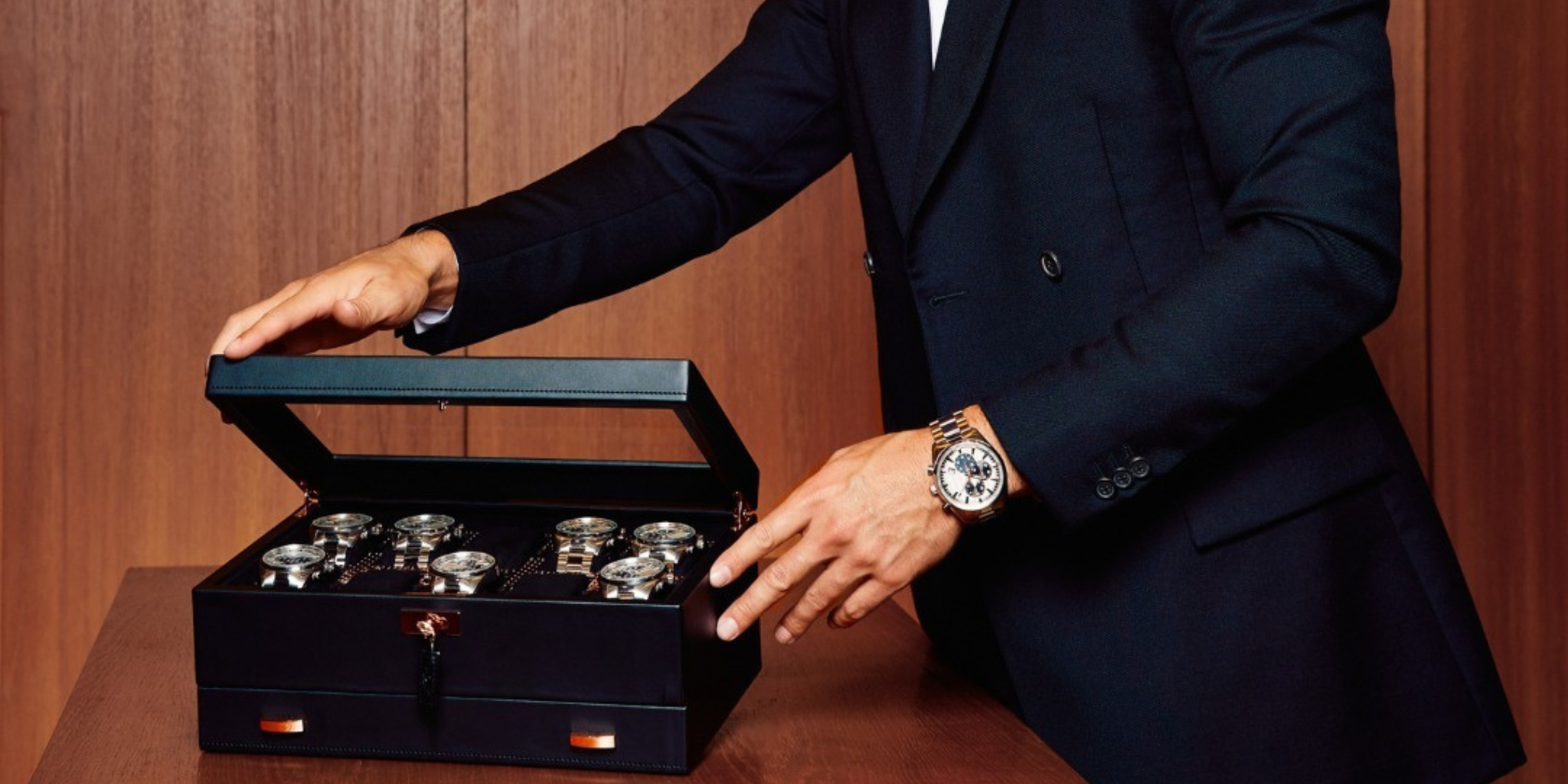 Boîte à Montre pour Homme en cuir noir