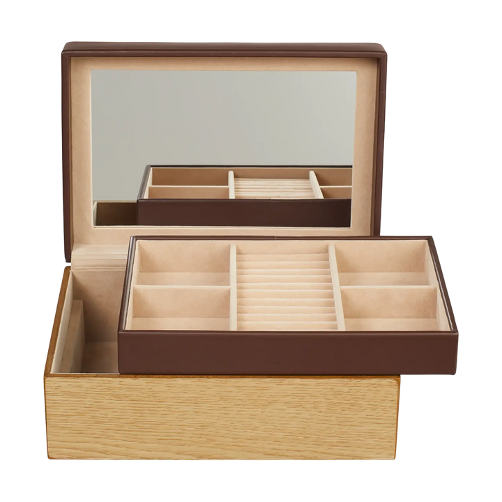 Boîte à Bijoux en Bois avec Miroir – Petite ou Grande Taille