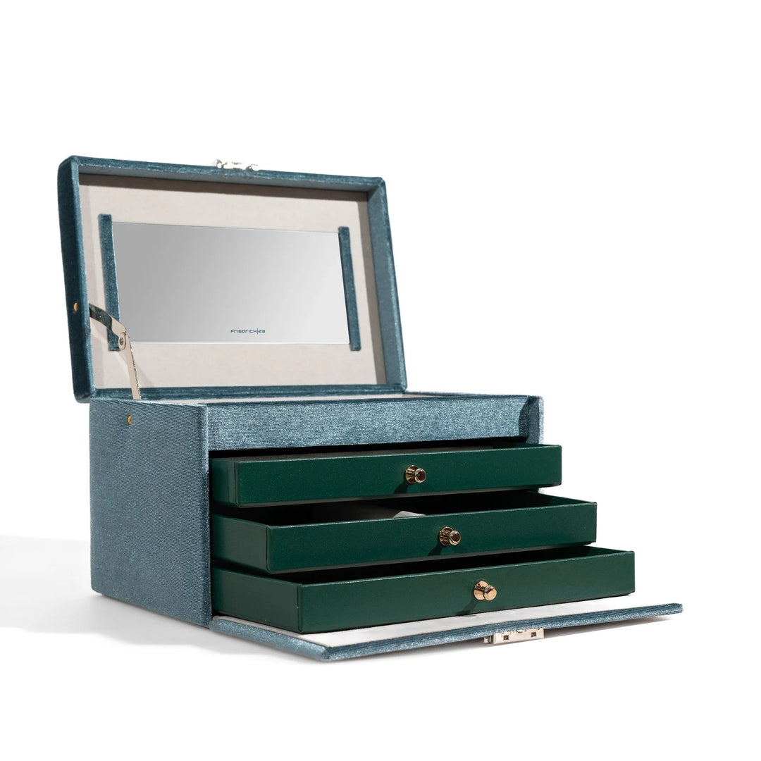 Boîte à Bijoux de Couleur Bleu pour Femme - Royaume de la Boîte