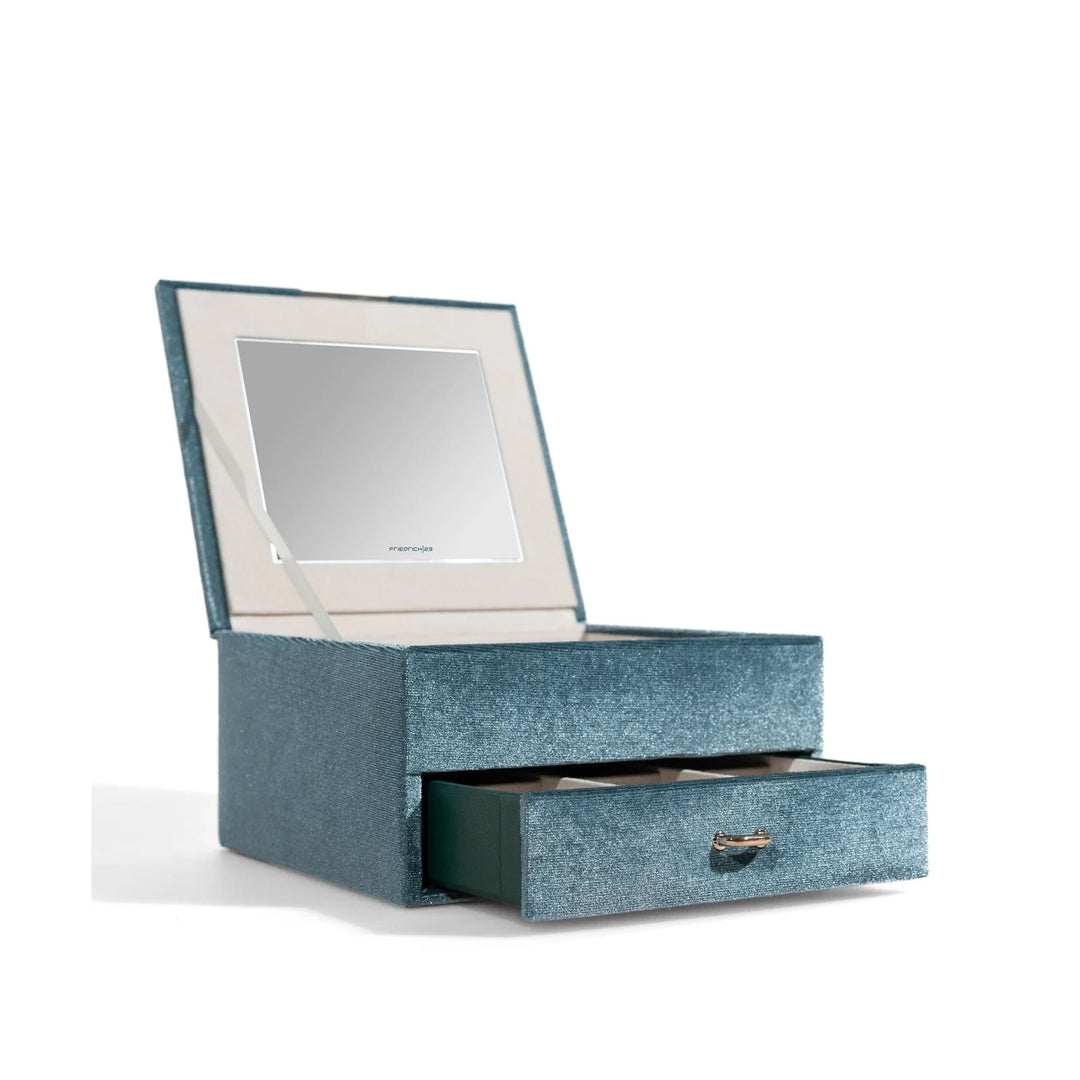 Coffret à Bijoux Bleu en Velours - Royaume de la Boîte