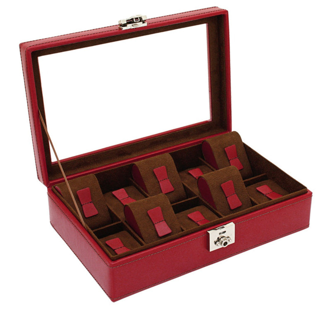 Écrin 10 Montres Rouge - Royaume de la Boîte