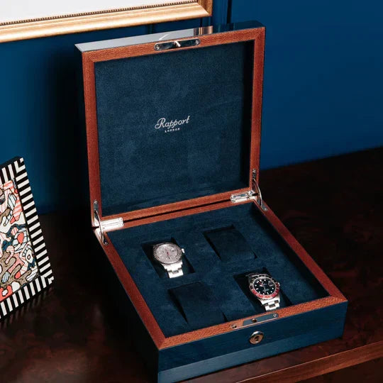 Boîte à Montre pour Homme de Luxe bleue