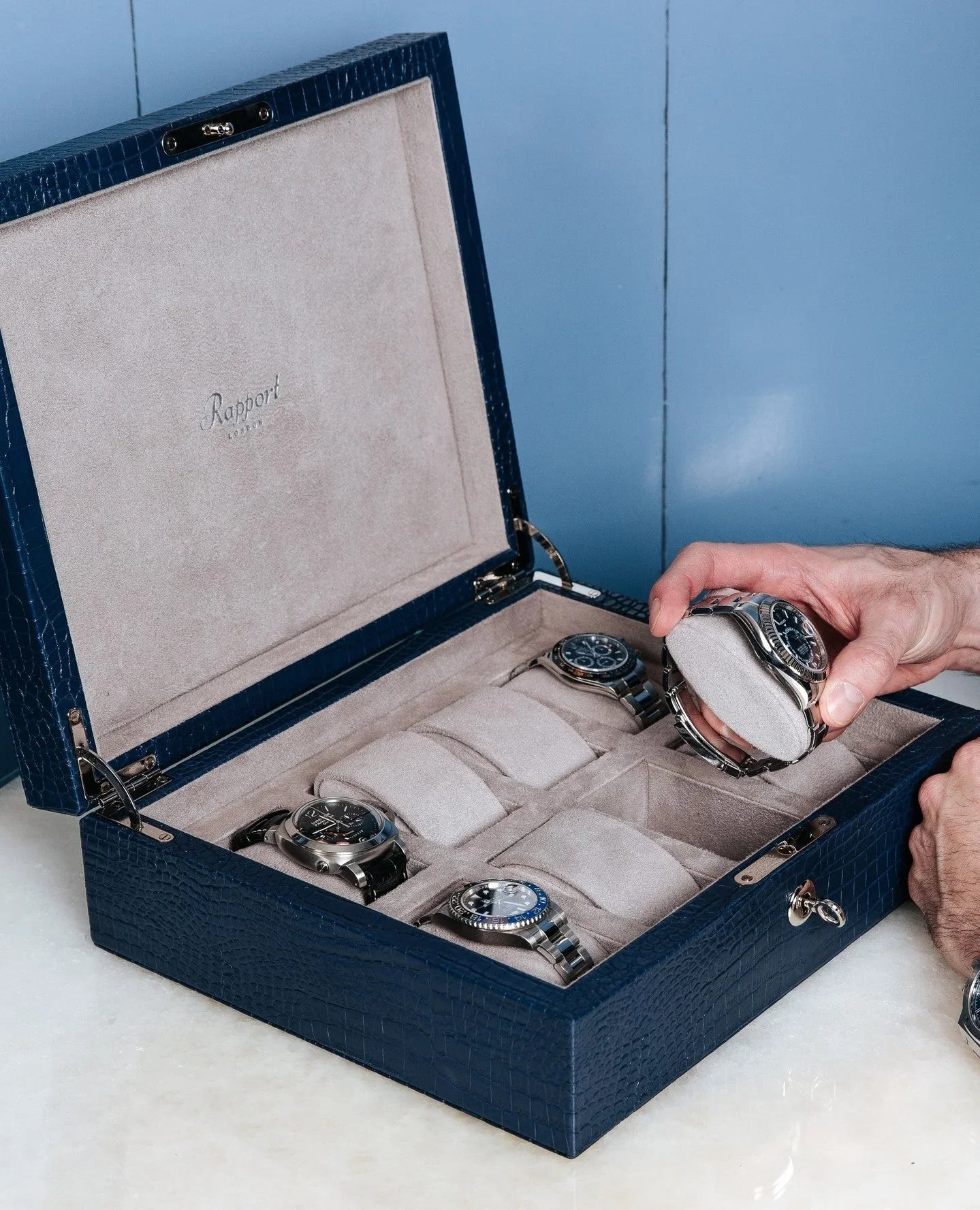  Boîte à montre en cuir et bois avec coussins en velours – coffret de rangement élégant pour 5 à 10 montres