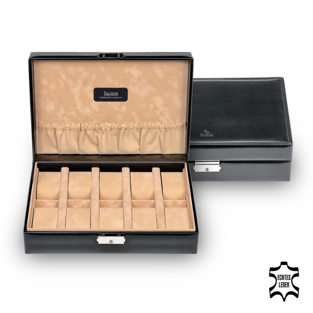 Vintage-Uhrenbox aus Leder – Braun