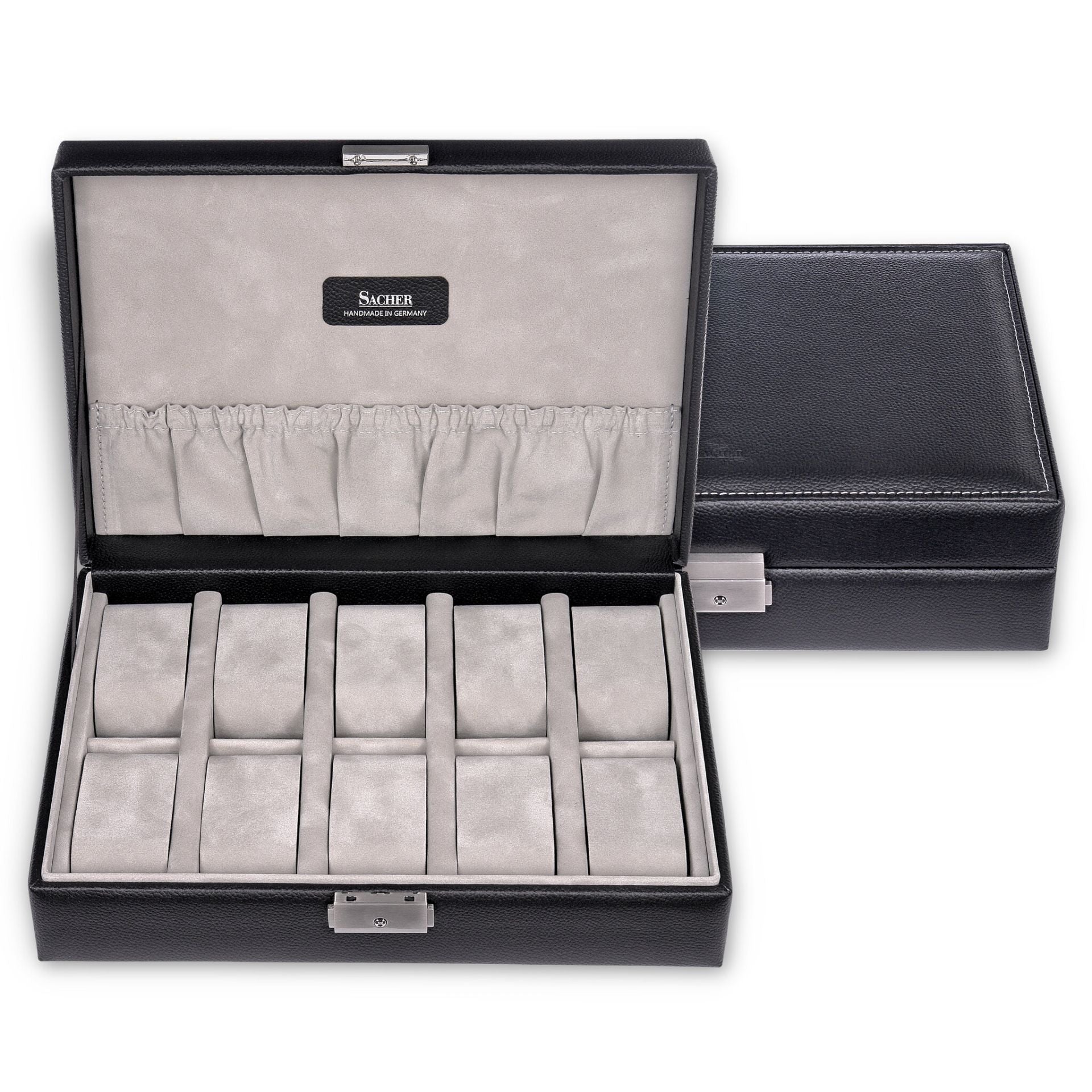 Boîte à Montres en Cuir - 10 emplacements - Noir sport