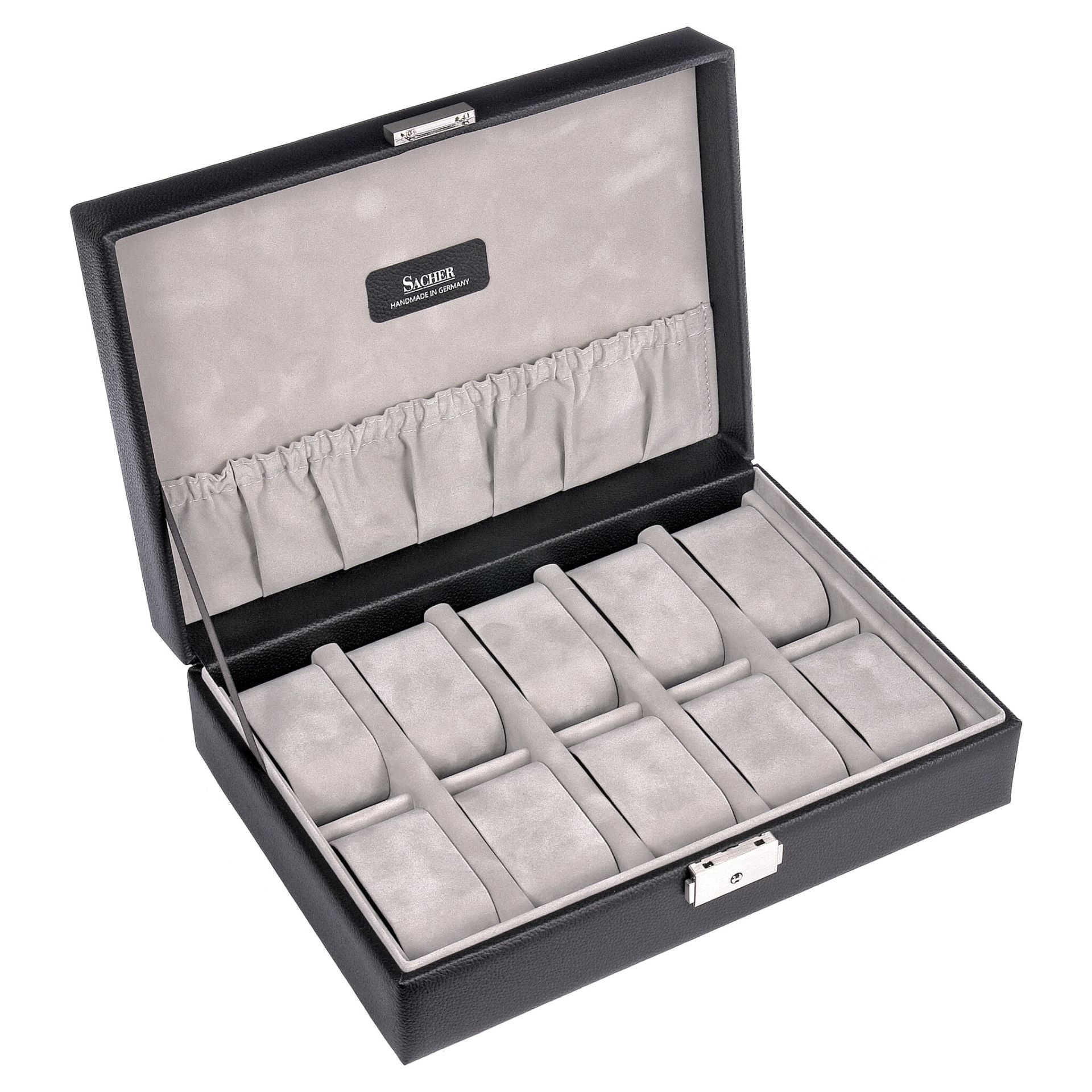 Boîte à Montres en Cuir - 10 emplacements - Noir sport