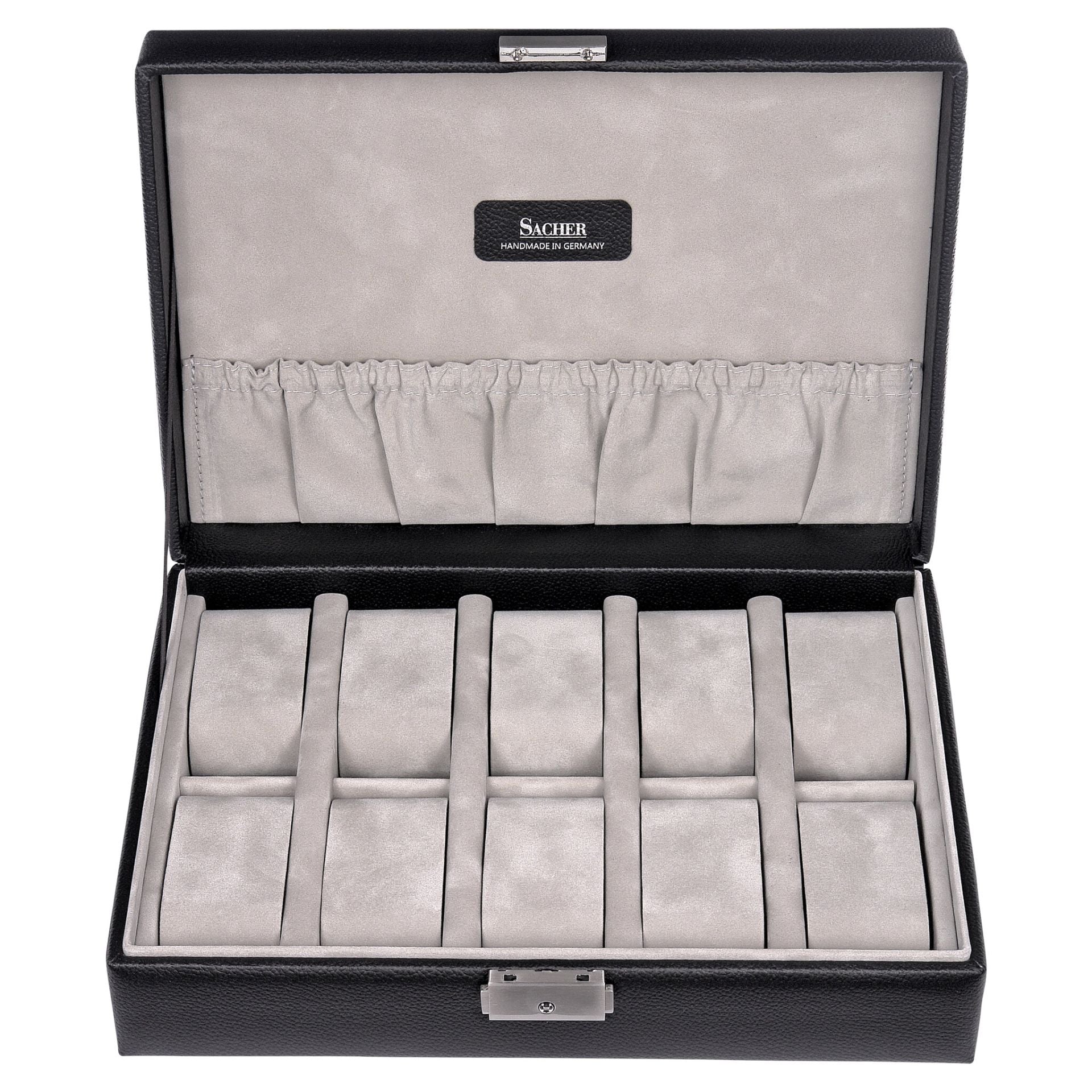 Boîte à Montres en Cuir - 10 emplacements - Noir sport