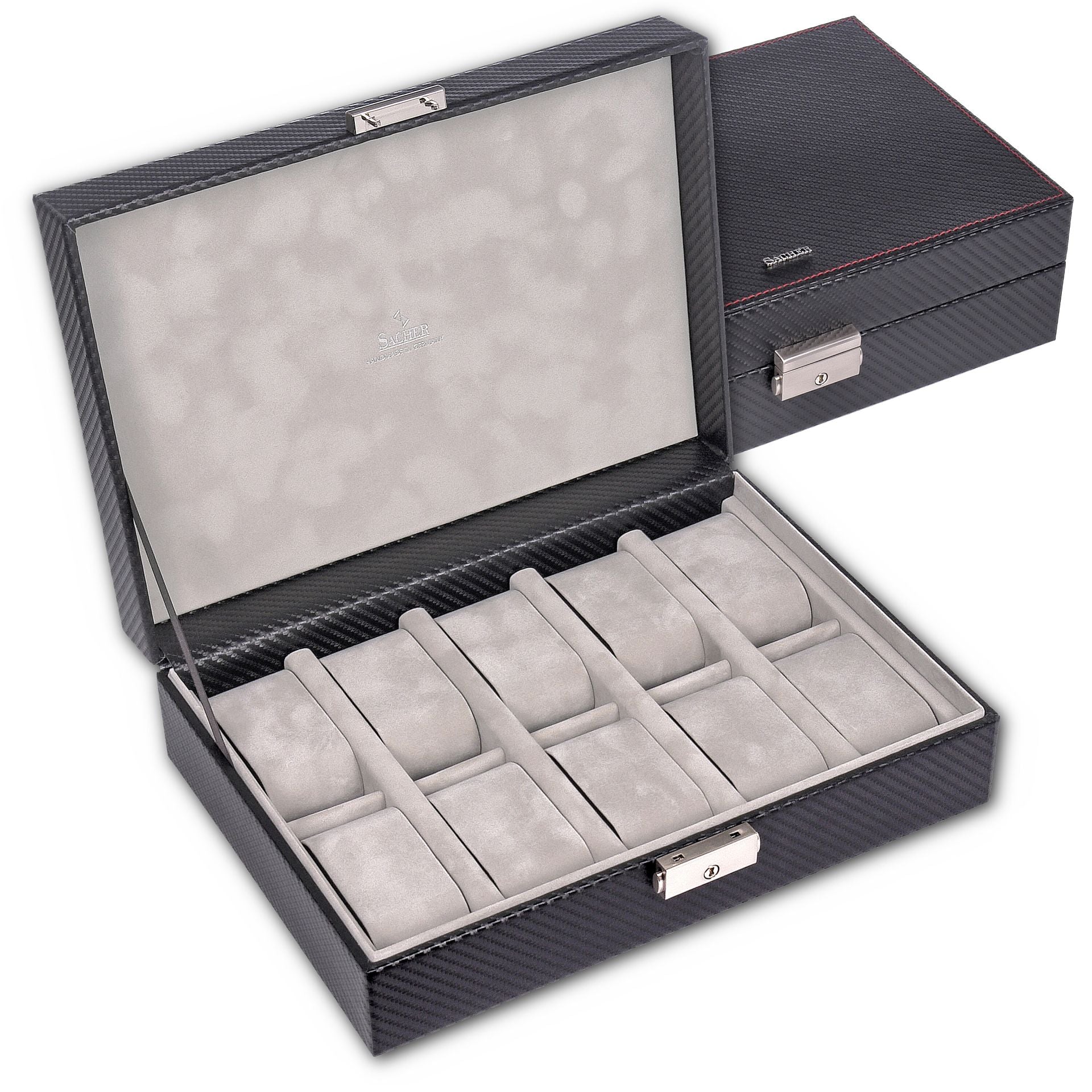 Vintage-Uhrenbox aus Leder – Braun