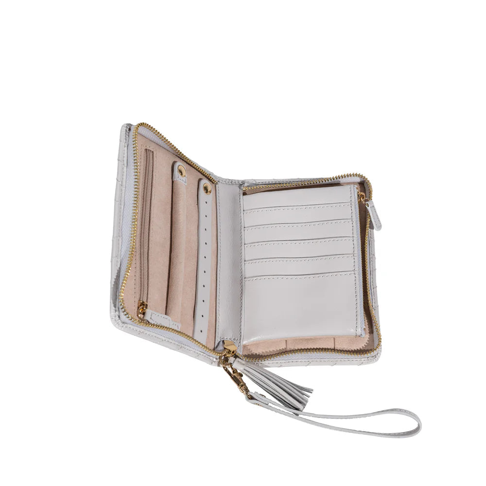Etui zippé - Cuir - Gris clair