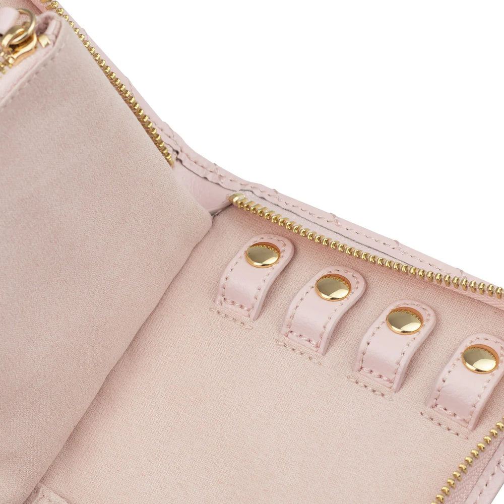 Etui zippé - Cuir - Rose poudré