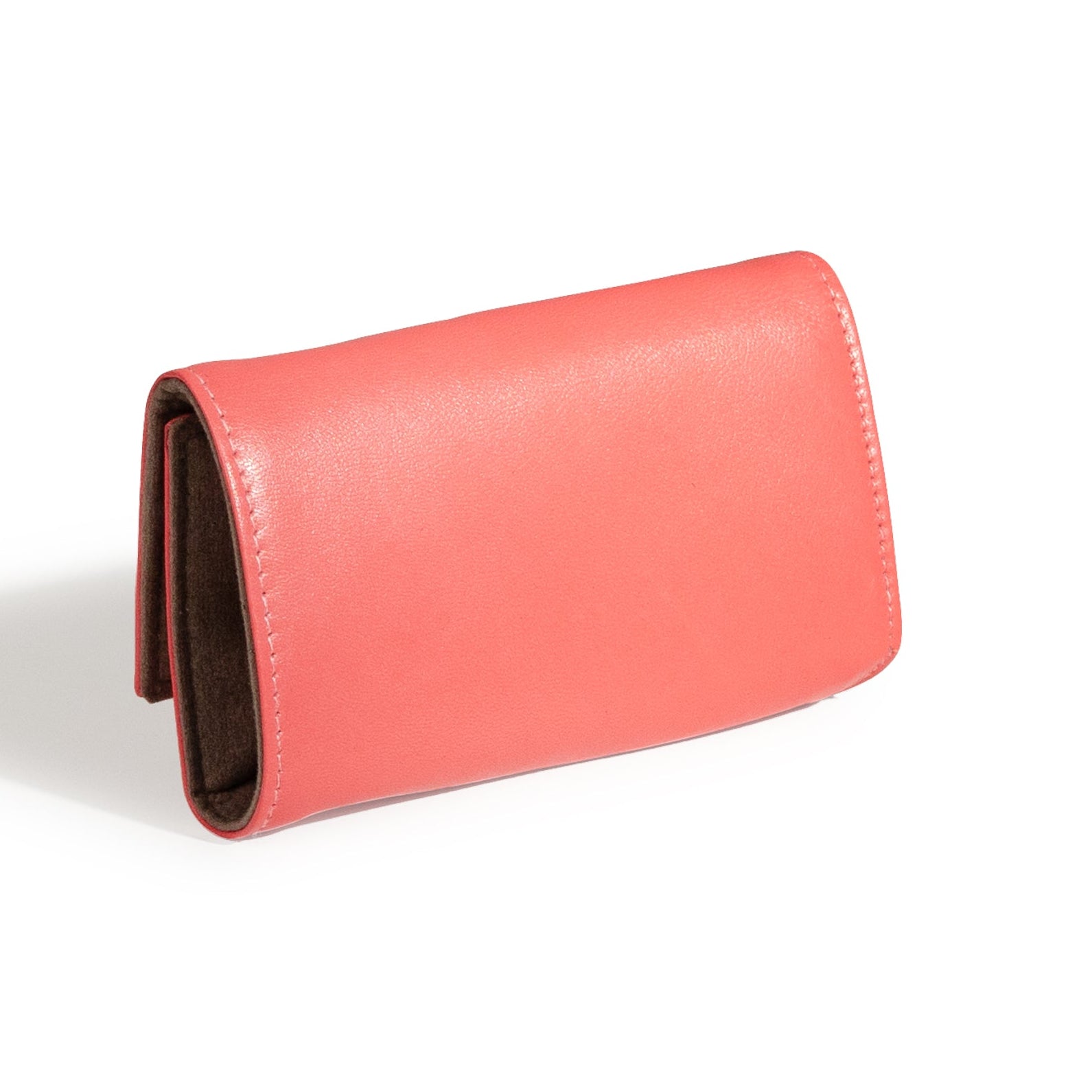 Pochette en cuir véritable Sienna, cuir véritable, corail, vue fermée de dos