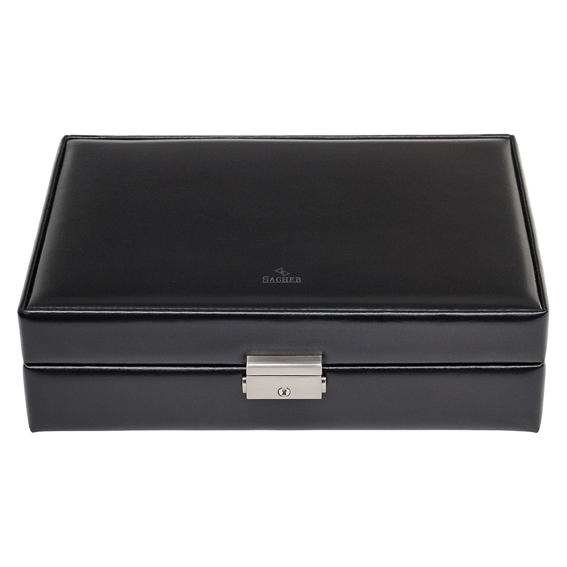 Boîte de Rangement à Montres avec Serrure en cuir noir