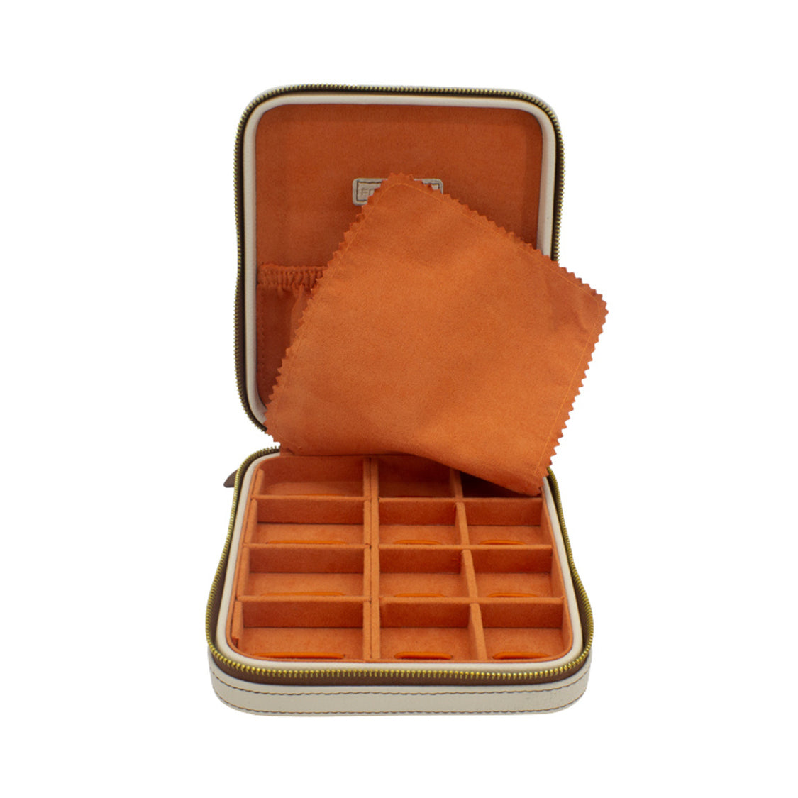 Coffret à Bijoux de Voyage Orange et Crème