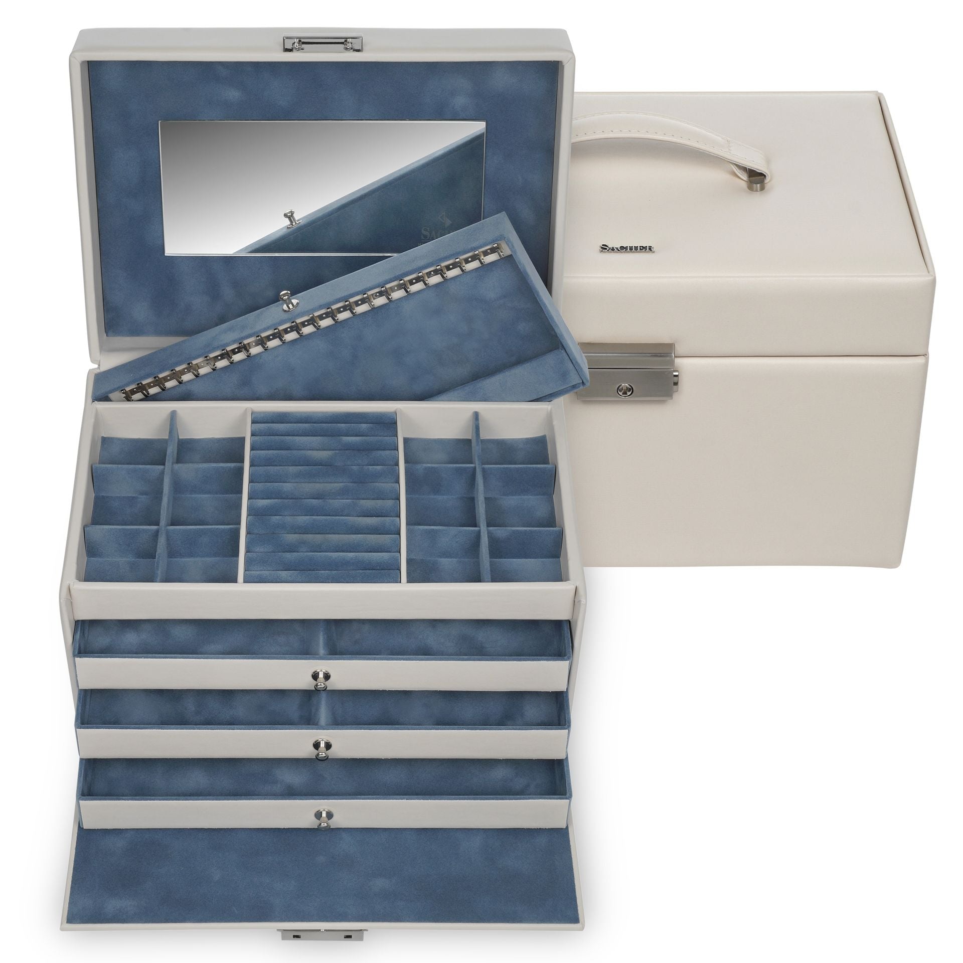  Grand coffret à bijoux bleu