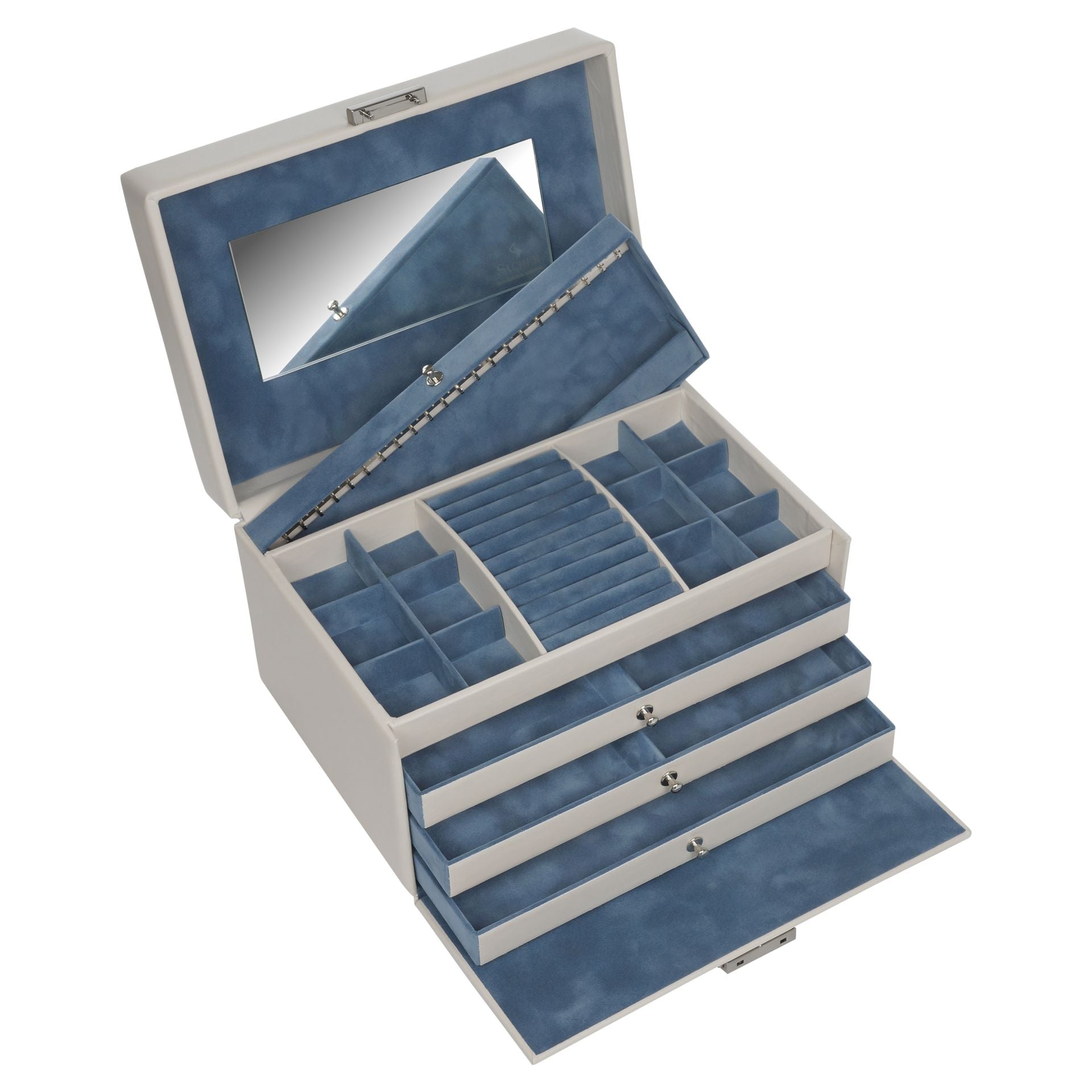  Grand coffret à bijoux bleu