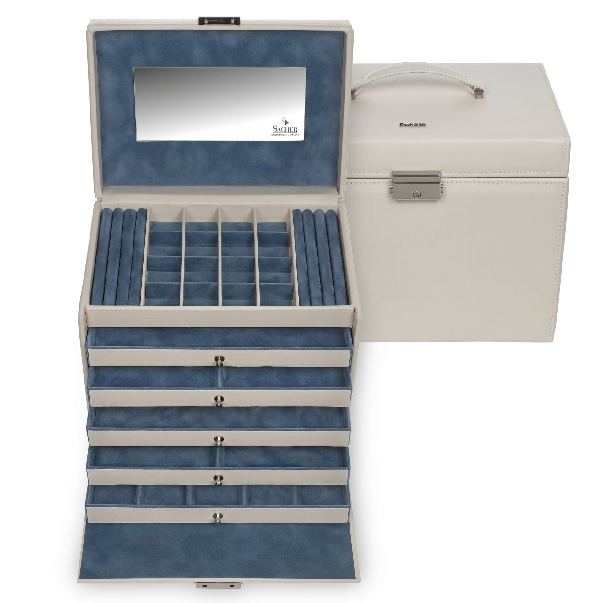  Grand coffret à bijoux bleu