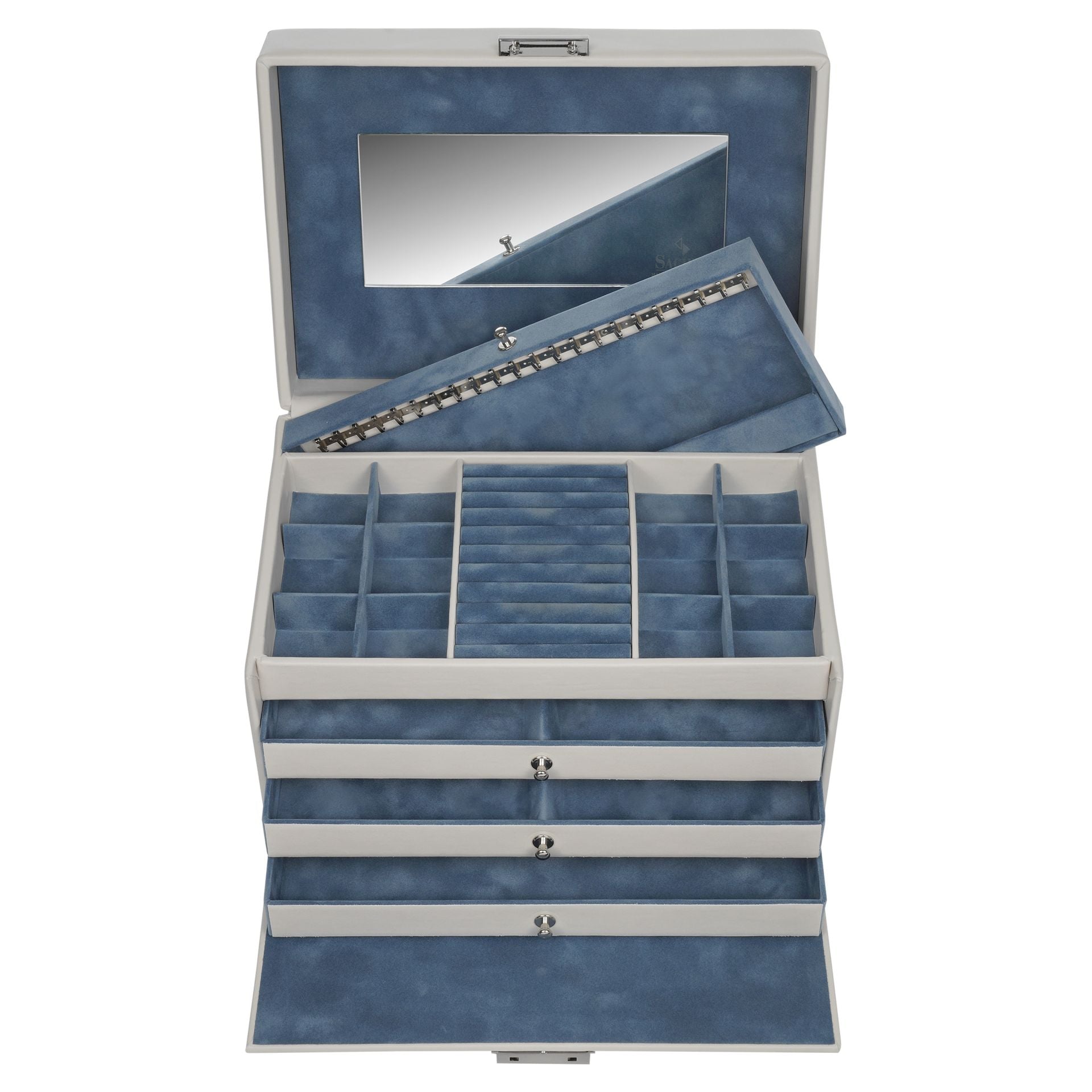  Grand coffret à bijoux bleu