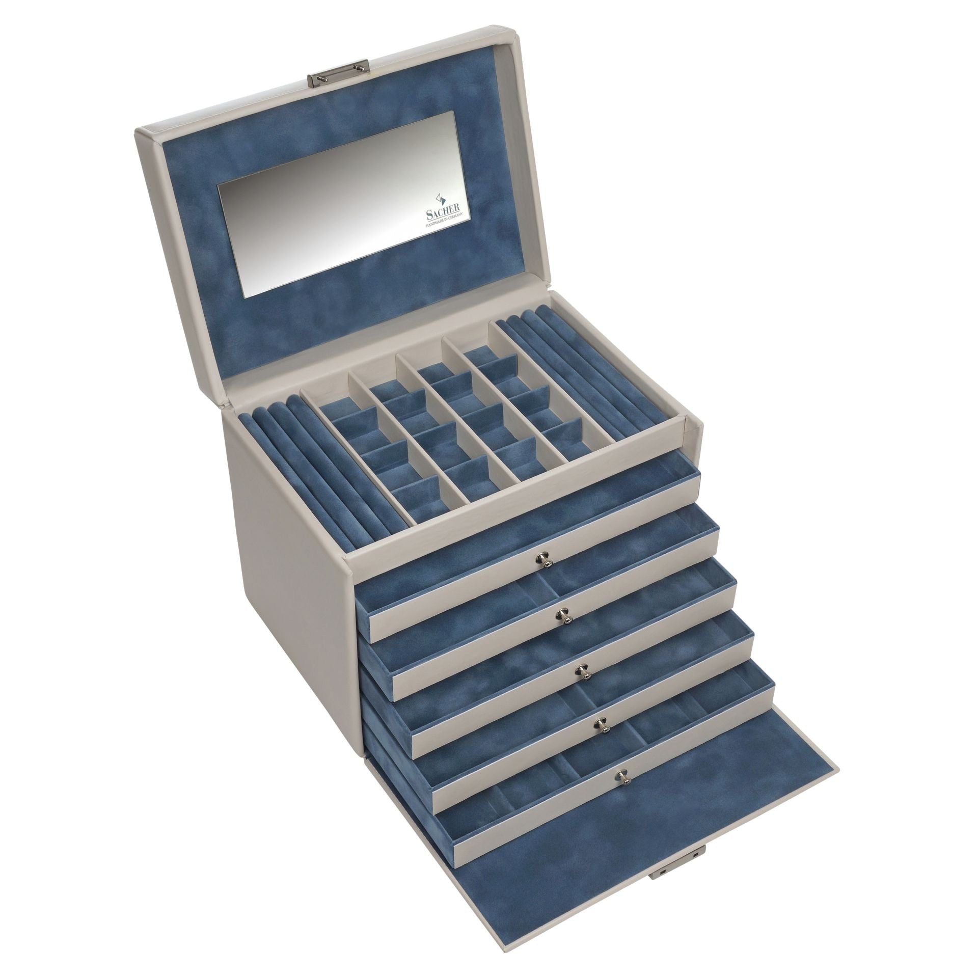  Grand coffret à bijoux bleu