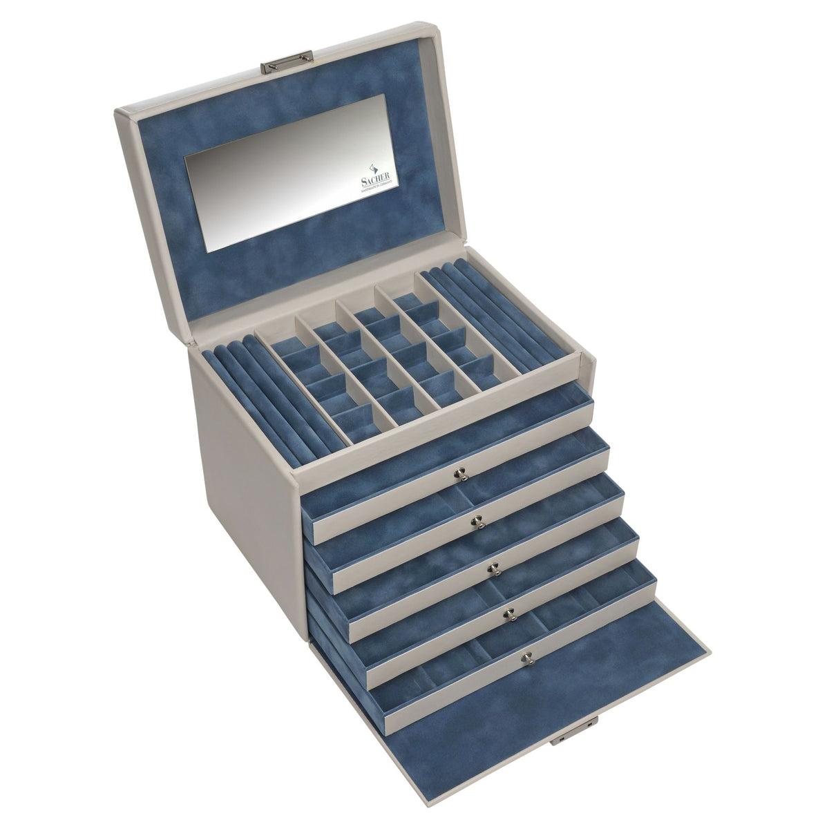  Grand coffret à bijoux bleu