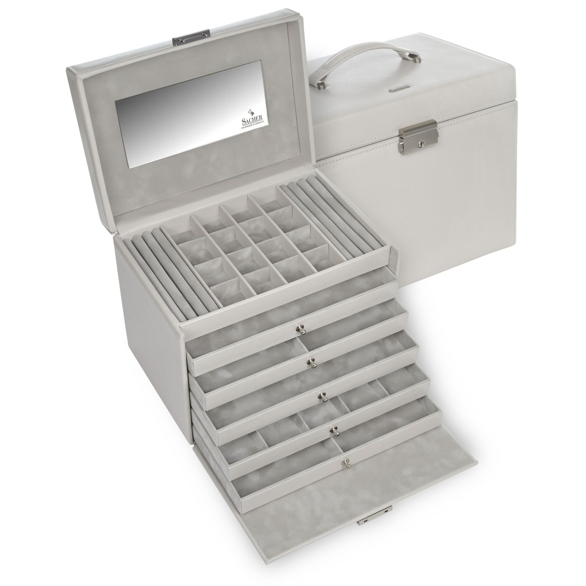  Grand coffret à bijoux gris clair