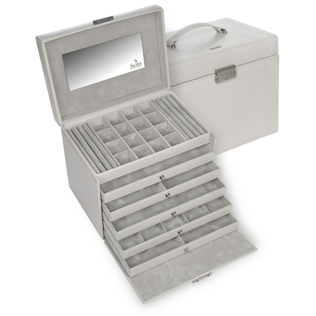  Grand coffret à bijoux gris clair