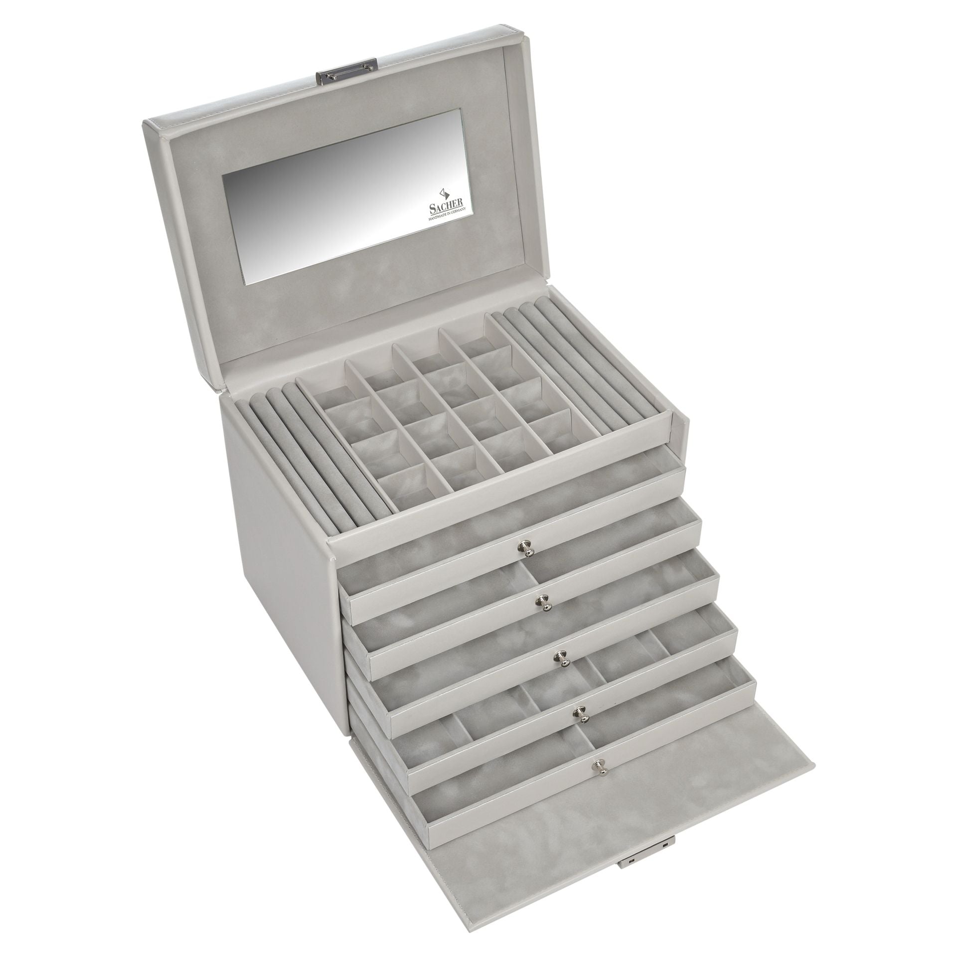  Grand coffret à bijoux gris clair