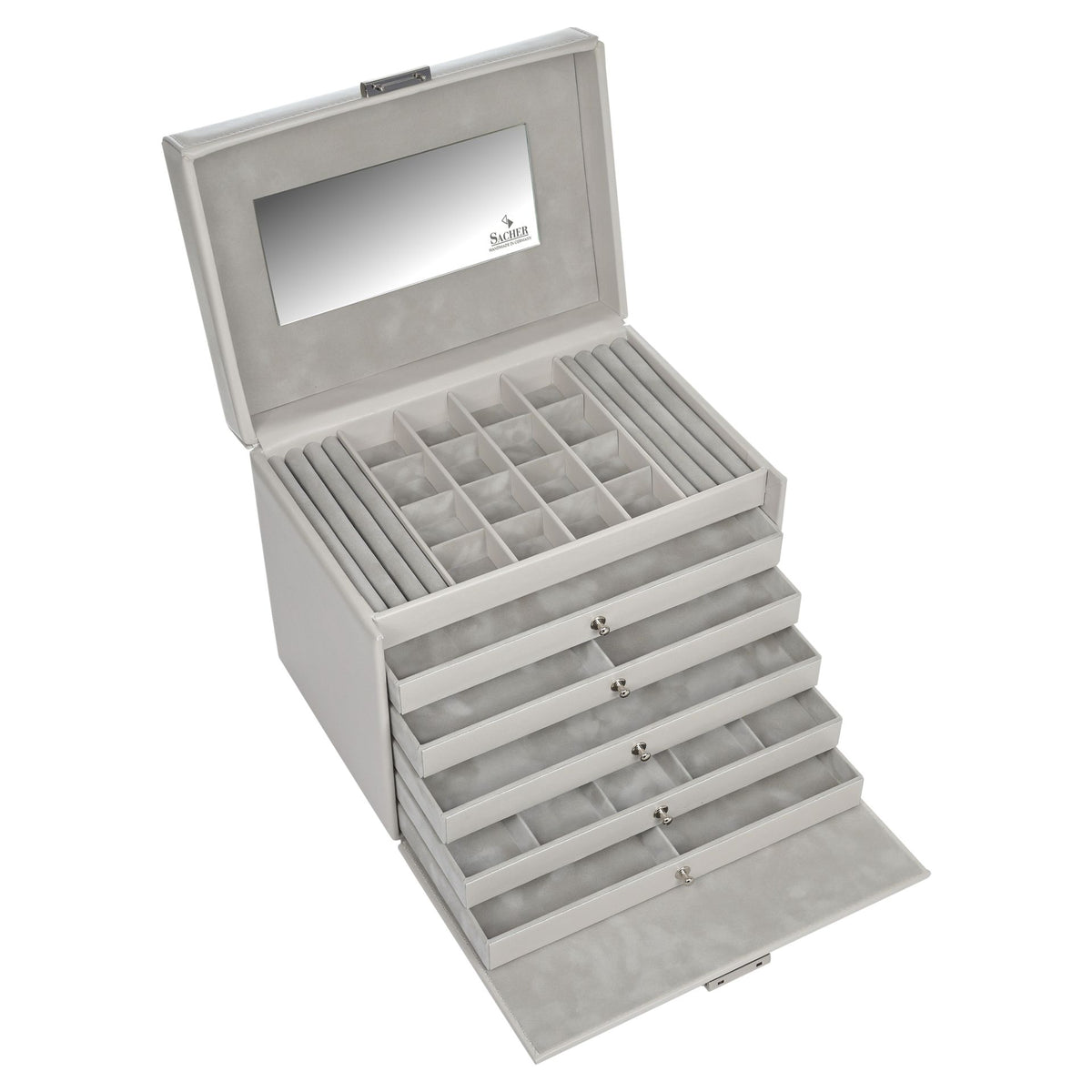  Grand coffret à bijoux gris clair