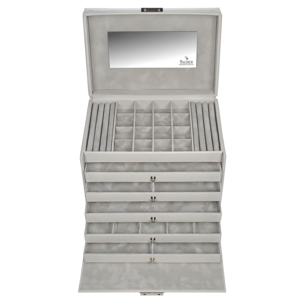  Grand coffret à bijoux gris clair