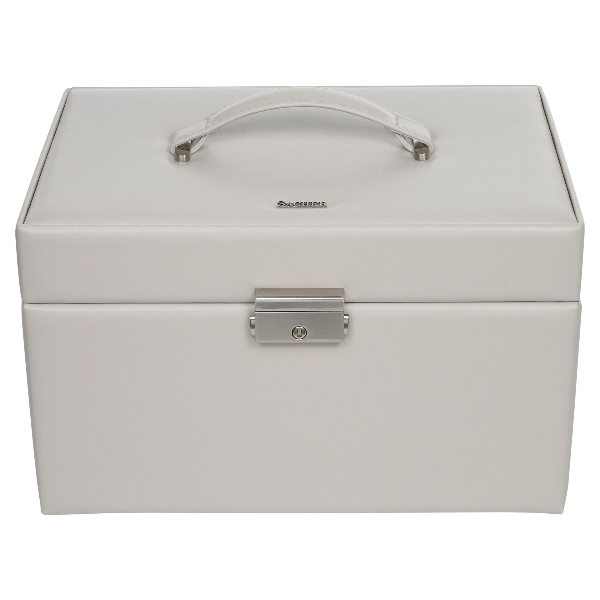 Grand coffret à bijoux gris clair