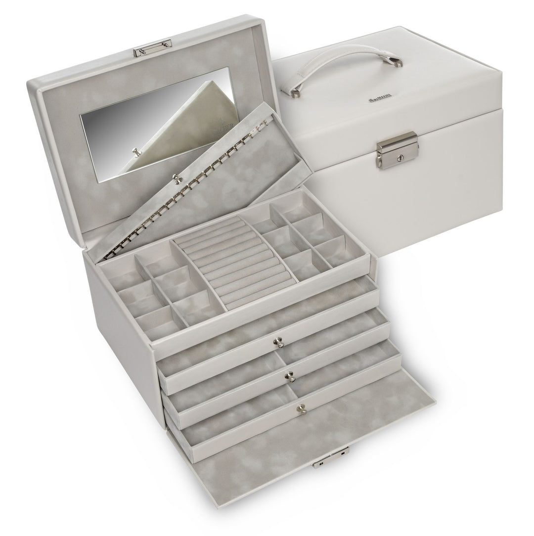 Grand coffret à bijoux gris clair