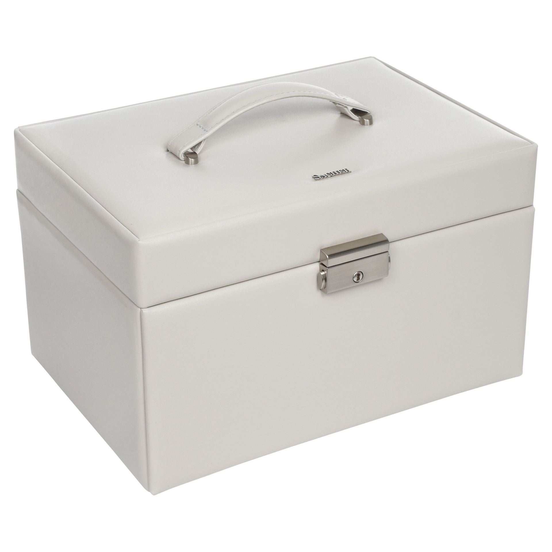 Grand coffret à bijoux gris clair