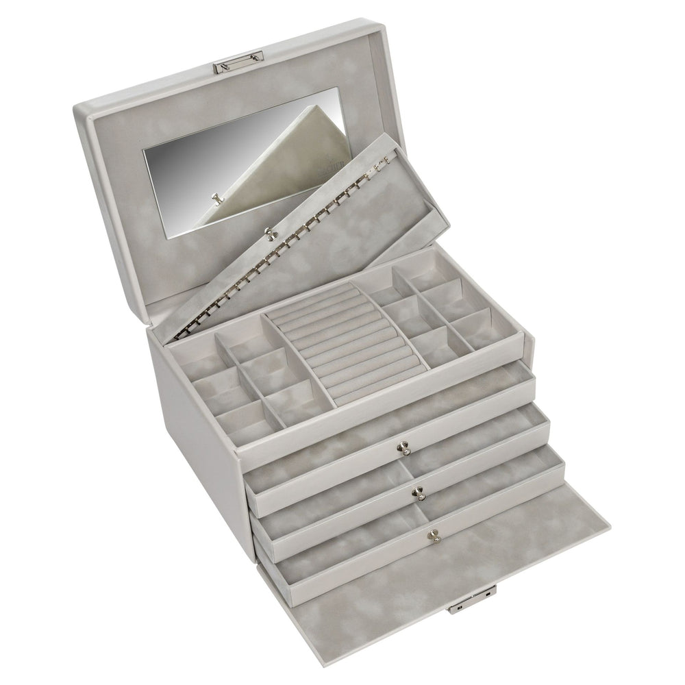Grand coffret à bijoux gris clair