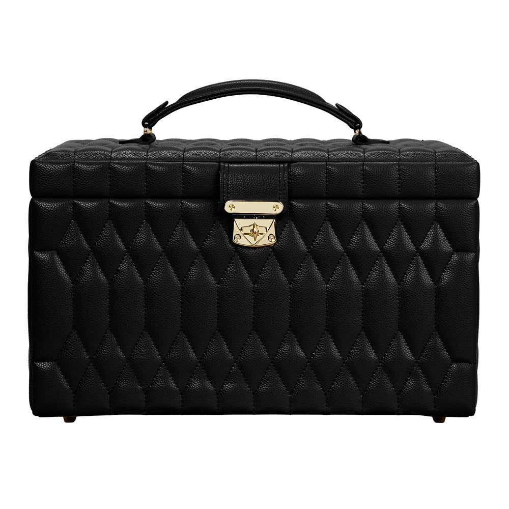 Vue fermée de la grande boîte à bijoux Wolf 1834 Lauren -  Coloris Noir