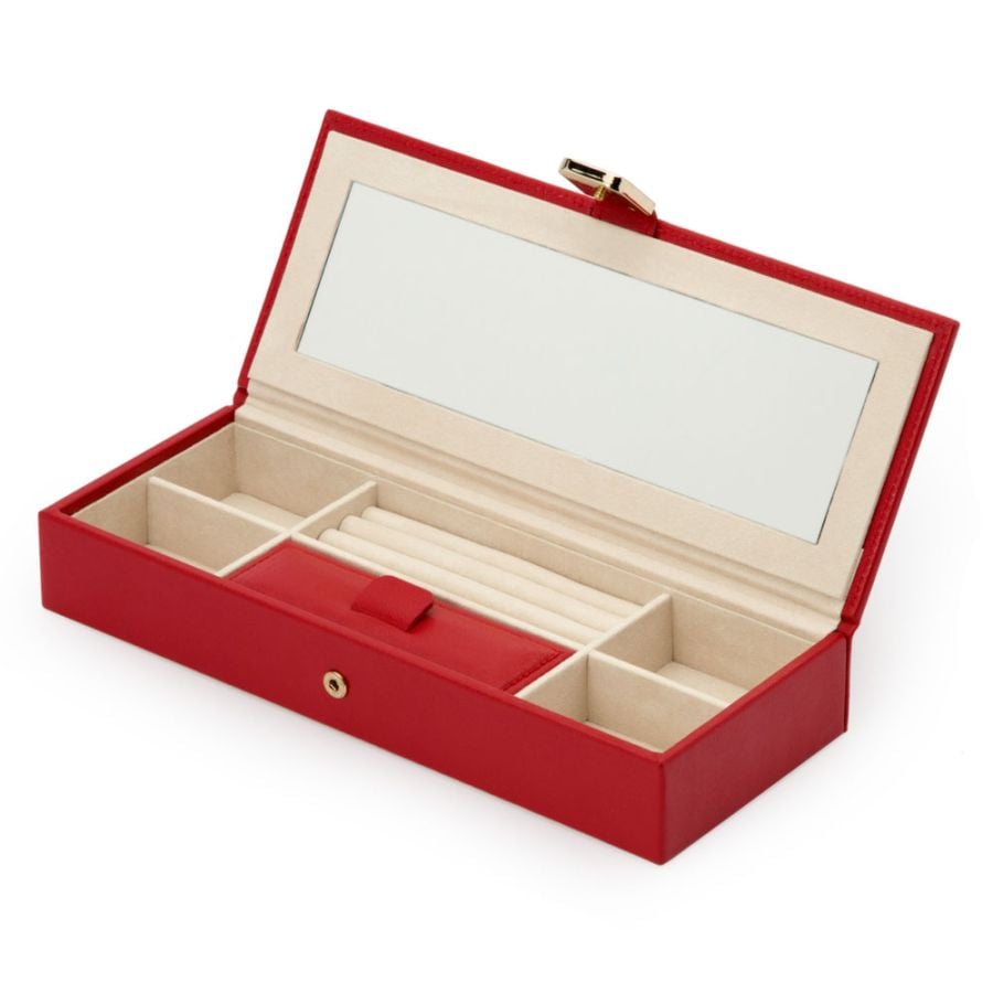 Coffret à bijoux Palermo rouge avec miroir intégré et compartiments