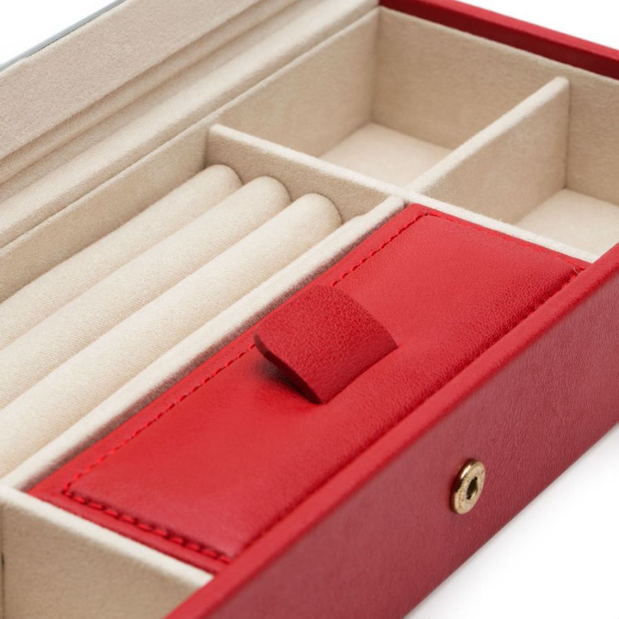 Coffret à bijoux Palermo rouge avec miroir intégré et compartiments