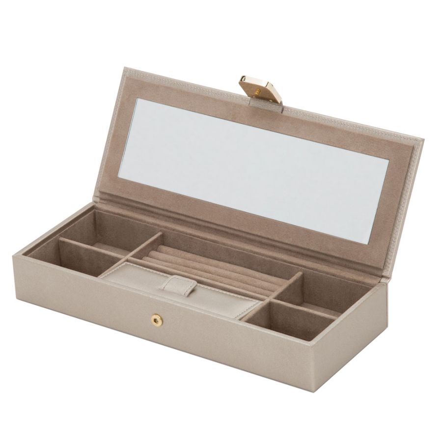 Coffret Palermo safe deposit gris irisé avec miroir et compartiments