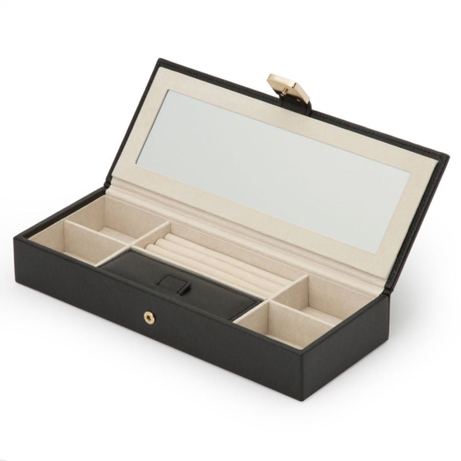 Coffret à bijoux Palermo noir avec miroir intégré et compartiments