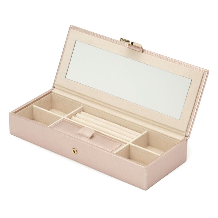 Coffret Palermo safe deposit rose irisé avec miroir et compartiments