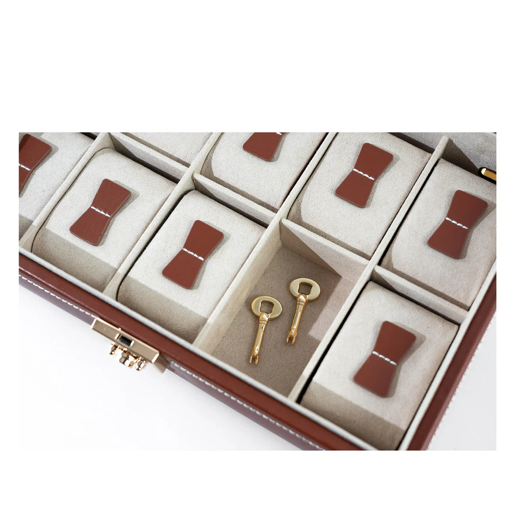 Boîte pour 10 Montres pour Homme en Cuir - Royaume de la Boîte
