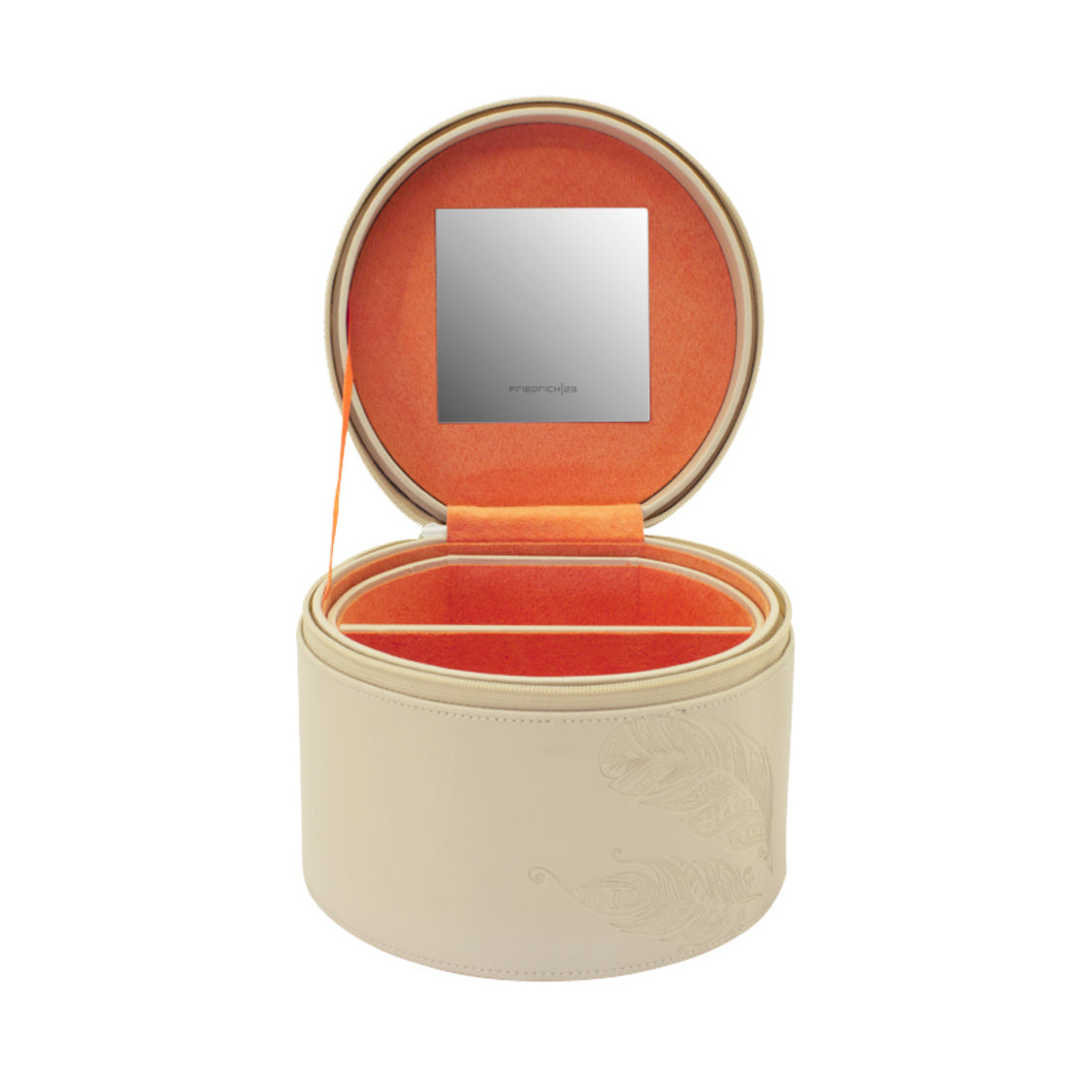 Boîte à Bijoux Beige avec Intérieur Orange - Royaume de la Boîte