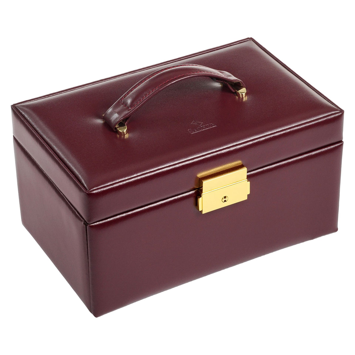 boite à bijoux en cuir rouge
