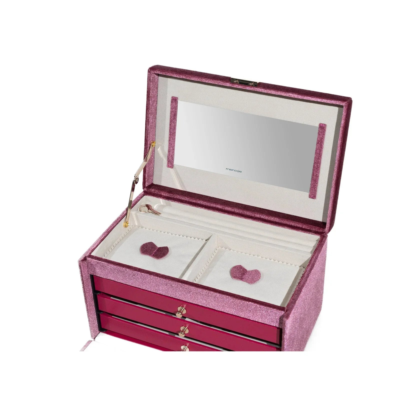 Boîte à Bijoux en Velours - Rose