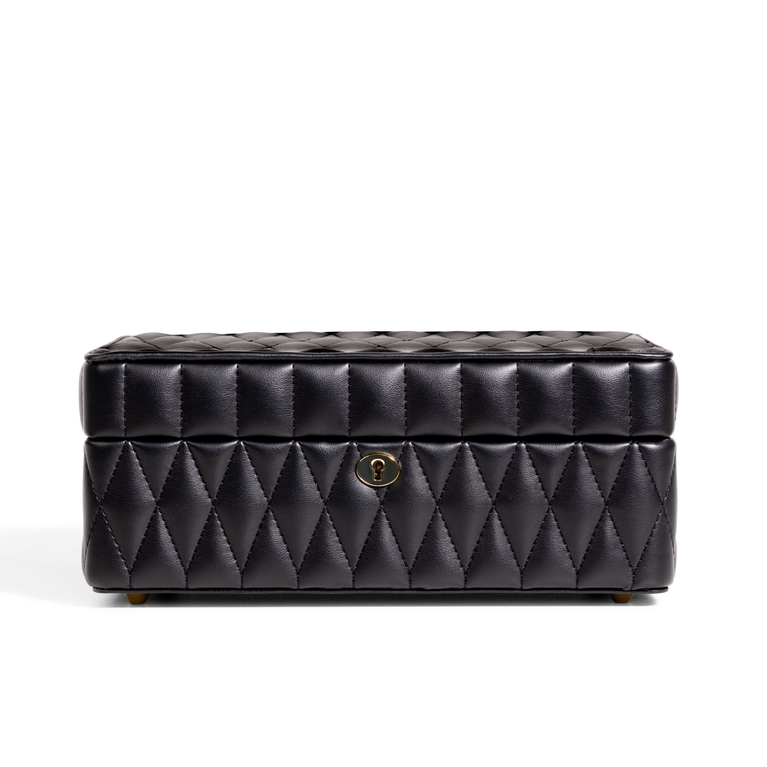 Boîte à bijoux matelassé | Saphira | Noire