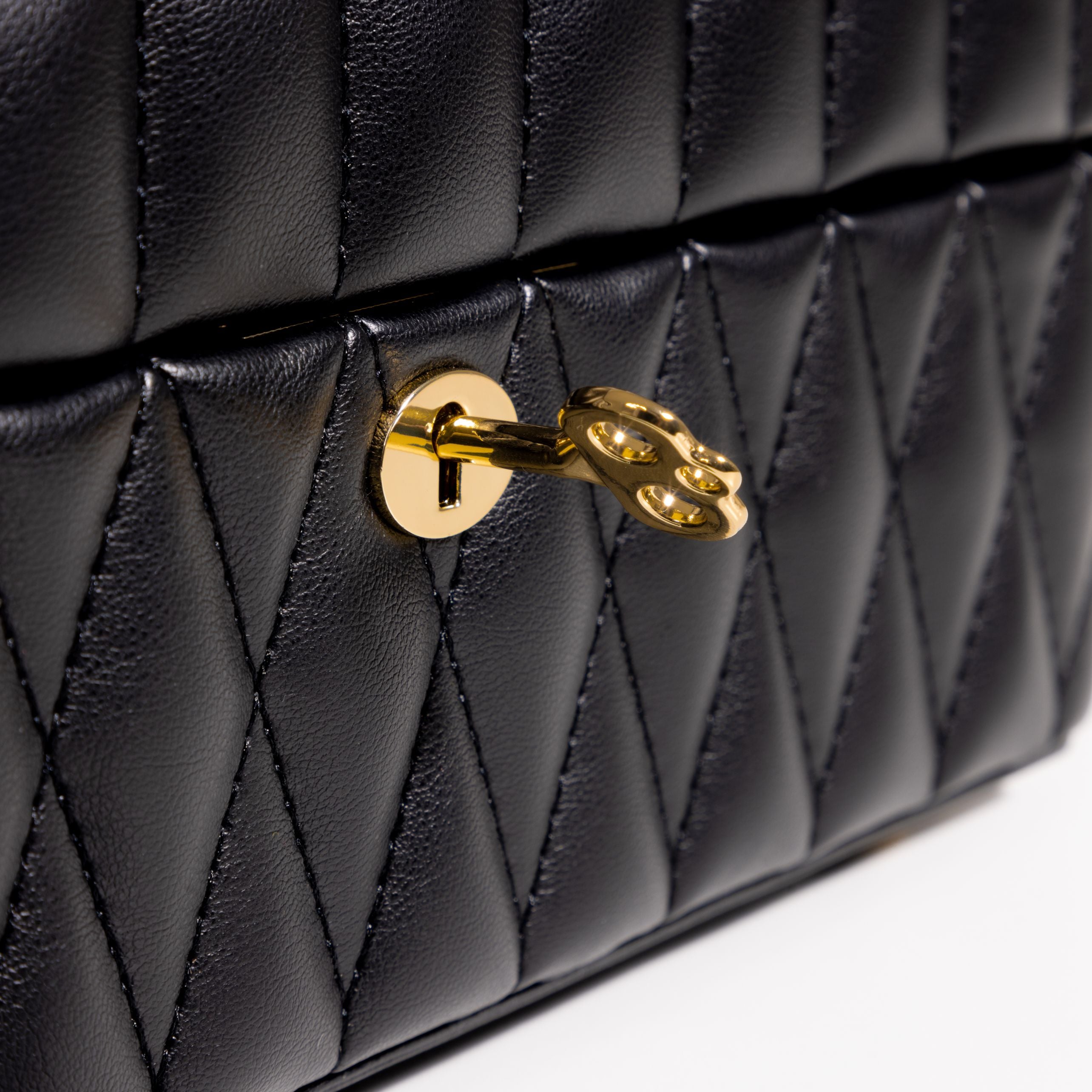 Boîte à bijoux matelassé | Saphira | Noire