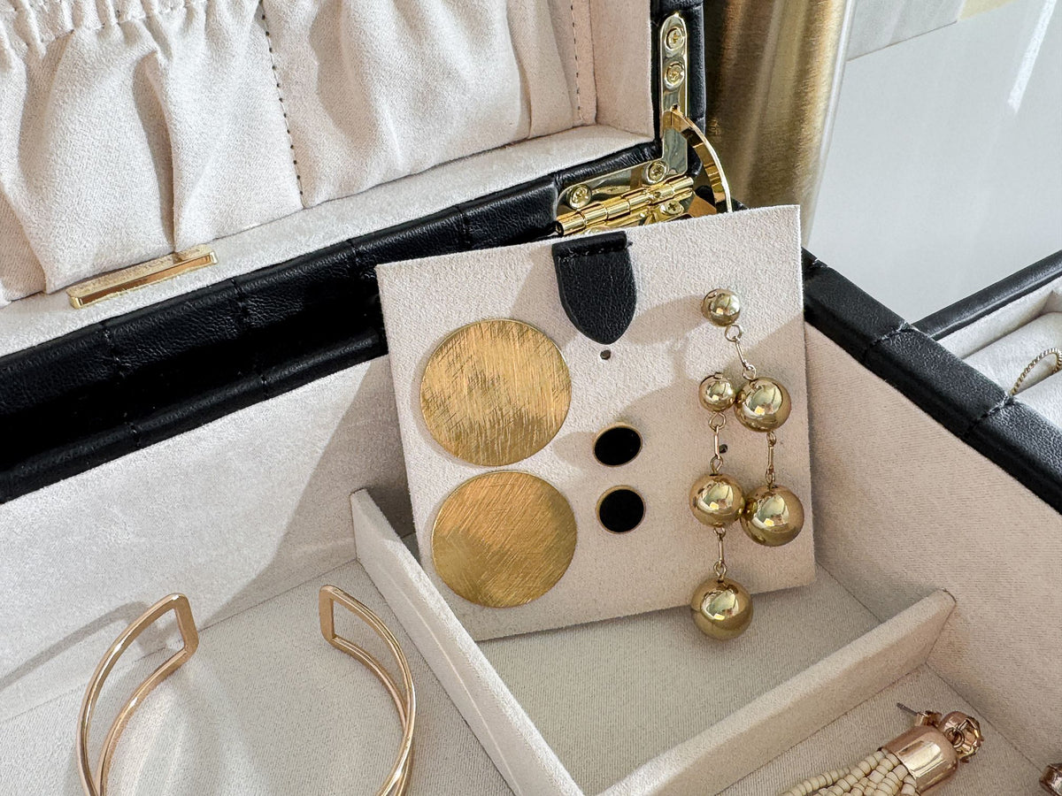Boîte à bijoux matelassé | Saphira | Noire