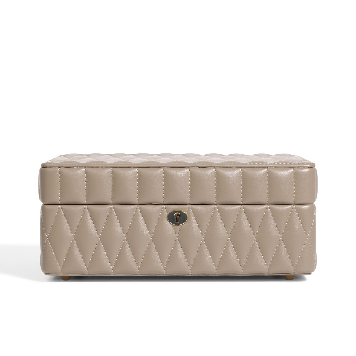 Boîte à bijoux matelassé | Saphira | Taupe