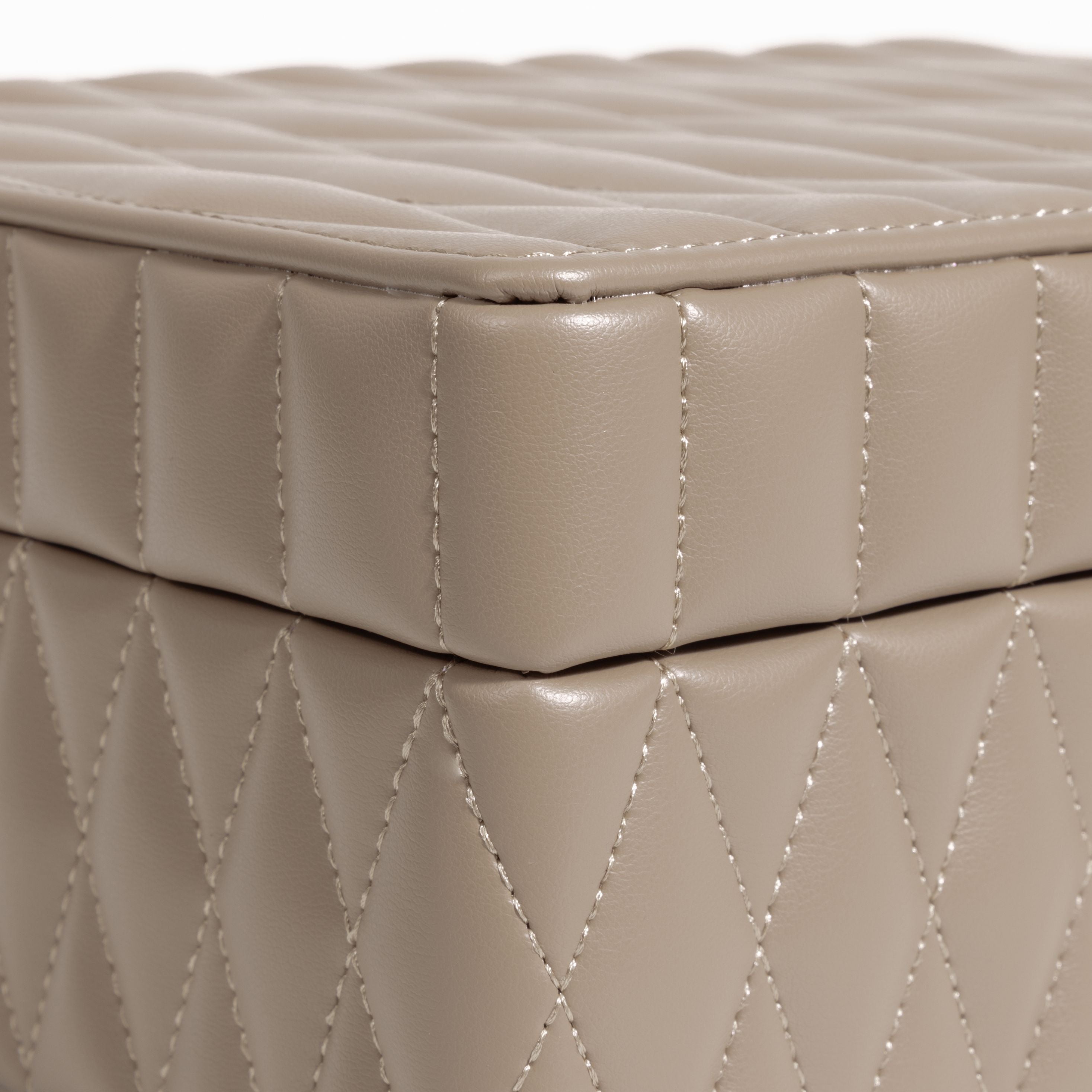 Boîte à bijoux matelassé | Saphira | Taupe