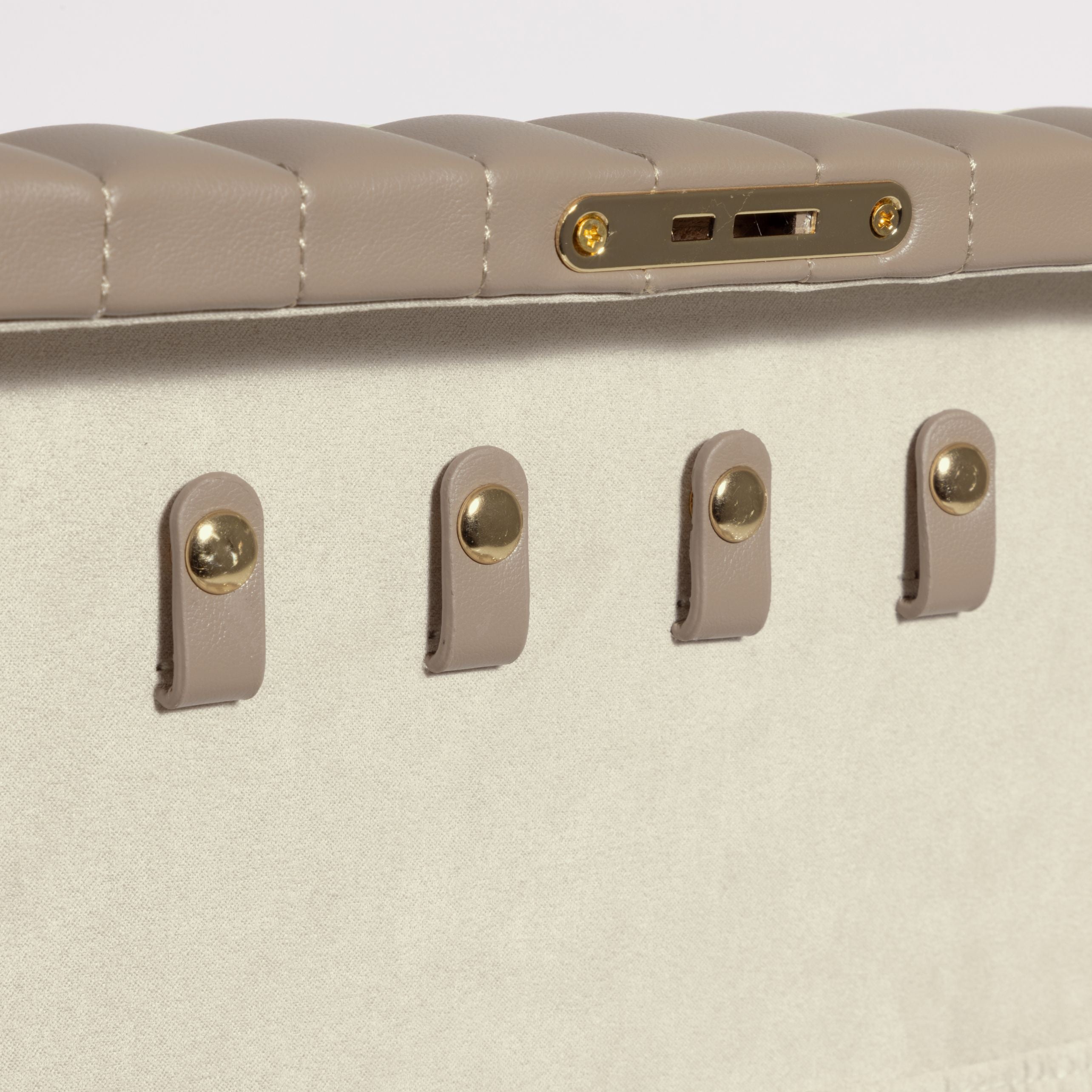Boîte à bijoux matelassé | Saphira | Taupe