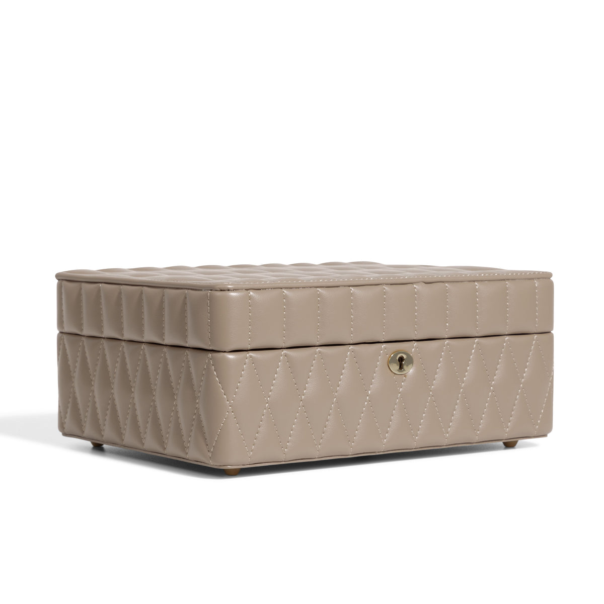 Boîte à bijoux matelassé | Saphira | Taupe